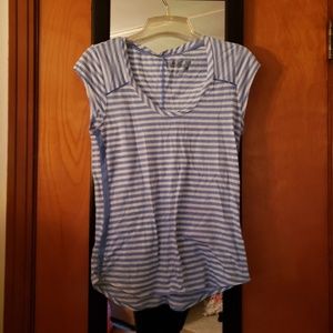 Blue and white striped tee